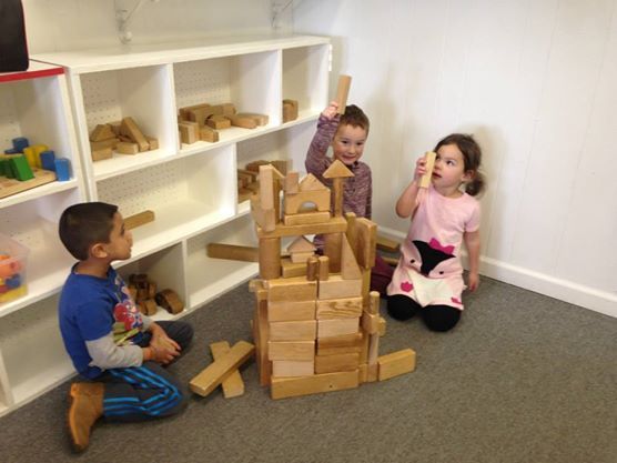 We had fun building a castle with blocks!